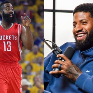 James Harden (L) and Paul George (R)