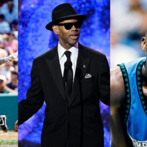 Kirby Puckett (L), Jimmy Jam (C), Kevin Garnett (R)