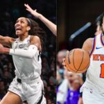 A'ja Wilson (L) and Jalen Brunson (R)