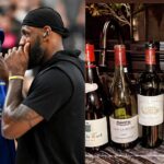 LeBron James and Draymond Green (L) and LeBron James' IG Story on Wine Night (R)