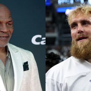 Mike Tyson (L) and Jake Paul (R)