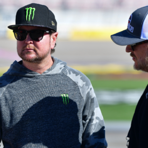 NASCAR former driver Kurt Busch in attendance during qualifying for the South Point 400 at Las Vegas Motor Speedway.