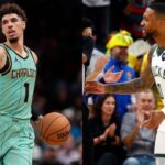 LaMelo Ball(L) and Damian Lillard(R)