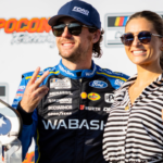 Team Penske's Ryan Blaney (12) poses with his fiancé Gianna Tulio