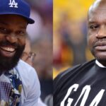 Baron Davis and Shaquille O'Neal