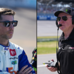 Denny Hamlin (L) and Larry McReynolds (R).