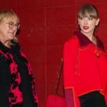 Taylor Swift and Donna Kelce arrive prior to a game between the Kansas City Chiefs and the Las Vegas Raiders