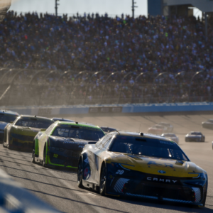 NASCAR Cup Series driver Christopher Bell (20) leads the restart during the Cup Series championship race at Phoenix Raceway.