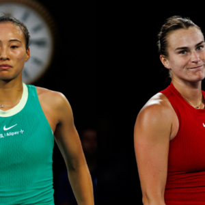 Qinwen Zheng (L) and Aryna Sabalenka (R)