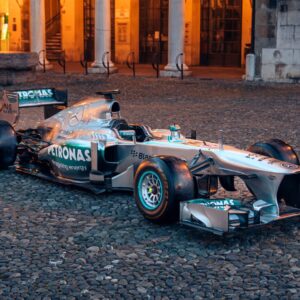 RM Sotheby's auction at the Wynn Las Vegas resort on 17 November 2023. The car for sale, Hamilton s 2013 Mercedes-AMG Petronas F1 W04, won him his inaugural Grand Prix victory for the team