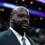 Shaquille O'Neal looks on before the game between the Boston Celtics and the Dallas Mavericks in game one of the 2024 NBA Finals at TD Garden