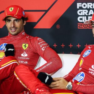 SAINZ Carlos (spa), Scuderia Ferrari SF-24, portrait and LECLERC Charles (mco), Scuderia Ferrari SF-24, portrait press conference, PK, Pressekonferenz during the Formula 1 Gran Premio de la Ciudad de Mexico 2024
