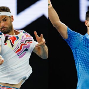 Grigor Dimitrov (L) and Novak Djokovic (R) are very good friends from the Balkans.