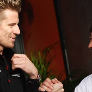Nico Hulkenberg of Haas and Ayao Komatsu ahead of the Formula 1 Saudi Arabian Grand Prix