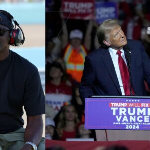 Michael Jordan (L), Donald Trump (R).
