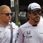 Formel 1 Grand Prix von Deutschland, emspor, v.l. Valtteri Bottas (Williams Martini Racing), Fernando Alonso (McLaren Honda) Hockenheim