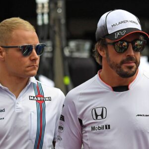 Formel 1 Grand Prix von Deutschland, emspor, v.l. Valtteri Bottas (Williams Martini Racing), Fernando Alonso (McLaren Honda) Hockenheim