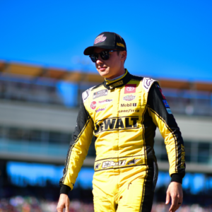 NASCAR Cup Series driver Christopher Bell (20) is introduced before the Cup Series championship race at Phoenix Raceway.