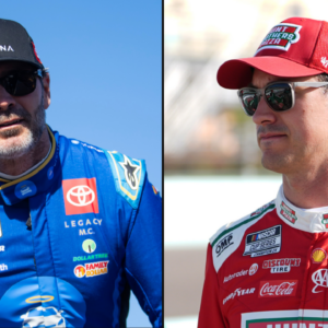 Jimmie Johnson (L) and Joey Logano (R).