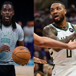 Jrue Holiday (L) and Damian Lillard (R)