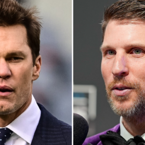 (L-R) Tom Brady and Denny Hamlin