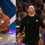 Lou Williams (L) and JJ Redick and D'Angelo Russell (R)