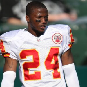 Nov. 30, 2008; Oakland, CA, USA; Kansas City Chiefs cornerback Brandon Flowers (24) before the game against the Oakland Raiders at Oakland-Alameda County Coliseum in Oakland, CA. The Chiefs defeated the Raiders 20-13.