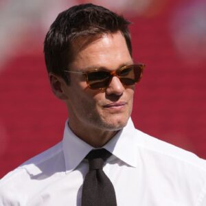 Fox color commentator Tom Brady before the game between the San Francisco 49ers and the Arizona Cardinals at Levi's Stadium.