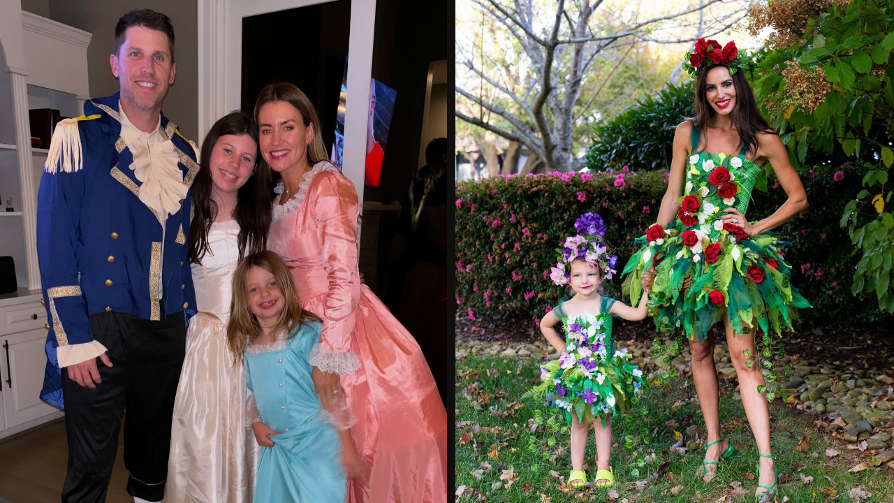 Denny Hamlin's Family and Kyle Busch's family in their Halloween Costumes
