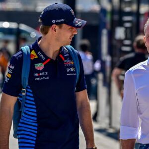 Max Verstappen and his father Jos Verstappen during the 2024 Formula 1 Bahrain Grand Prix at the Bahrain International Circuit in Sakhir, Bahrain