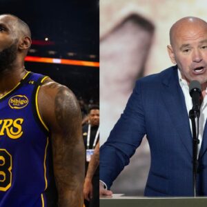 LeBron James (L) and Dana White (R)