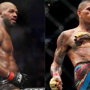 Jon Jones (L), Alex Pereira (R)