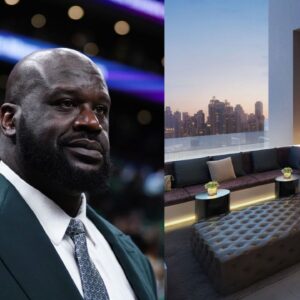 Shaquille O'Neal (L) and Stock Image of a luxury apartment (R)