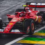 55 SAINZ Carlos (spa), Scuderia Ferrari SF-24, action during the Formula 1 Grande Premio de Sao Paulo 2024, 21th round of the 2024 Formula One World Championship, from November 1 to 3, 2024 on the Interlagos Circuit