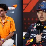 Gabriel Bortoleto (L) and Max Verstappen (R)