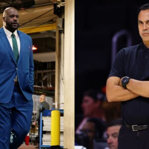 “Can’t Do It, He’s My Guy”: Shaquille O’Neal Refuses to Read Erik Spoelstra’s Name as Winner of Shaqtin’ A Fool