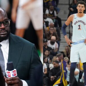 Shaquille O'Neal (L) and Victor Wembanyama (R)