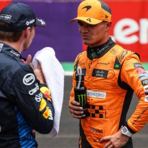 F1 Grand Prix of Brazil Max Verstappen of Red Bull Racing RB20 and Lando Norris of McLaren F1 Team MCL38 pose for a portrait during the Formula 1 Grand Prix of Brazil at Autodromo Jose Carlos Pace in Sao Paulo, Brazil, on October 31 to November 3, 2024