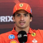 Carlos Sainz Jr of Spain and Scuderia Ferrari attends the press conference