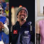 Josh Allen (L), Daniel Ricciardo (M), and Hailee Steinfield (R)