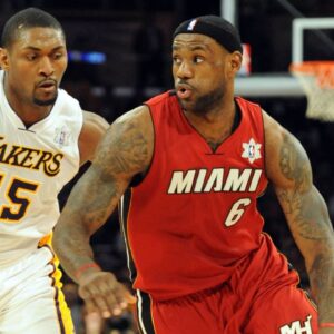 Metta Sandiford-Artest and LeBron James