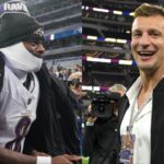 Baltimore Ravens QB Lamar Jackson, Rob Gronkowski - USA TODAY