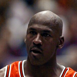 Chicago Bulls guard Michael Jordan in game two of the 1998 NBA Finals against the Utah Jazz at the Delta Center.