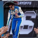 NASCAR Cup Series driver Daniel Suarez (99) during introductions for the Bass Pro Shops Night Race at Bristol Motor Speedway.