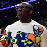 Former NFL player Shannon Sharpe attends the game between the Los Angeles Lakers and the Oklahoma City Thunder at Crypto.com Arena.