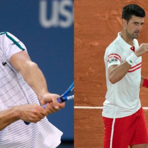 Andy Roddick (L) and Novak Djokovic (R)