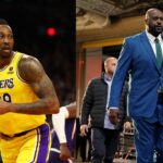 Dwight Howard (L), Shaquille O'Neal (R)