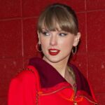 Recording artist Taylor Swift arrive prior to a game between the Kansas City Chiefs and the Las Vegas Raiders at GEHA Field at Arrowhead Stadium.