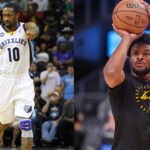 Gilbert Arenas (L) and Bronny James (R)