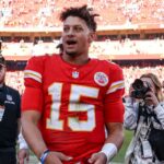 Kansas City Chiefs quarterback Patrick Mahomes (15) after the ChiefsÃ¢â‚¬â ¢ 16-14 win over the Denver Broncos at GEHA Field at Arrowhead Stadium in Kansas City, MO.